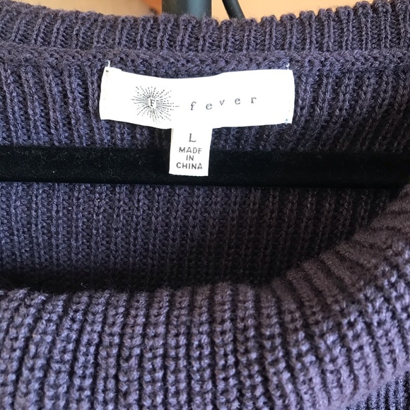 Fever Eggplant Knit Sweater, EUC, L - Picture 5 of 16